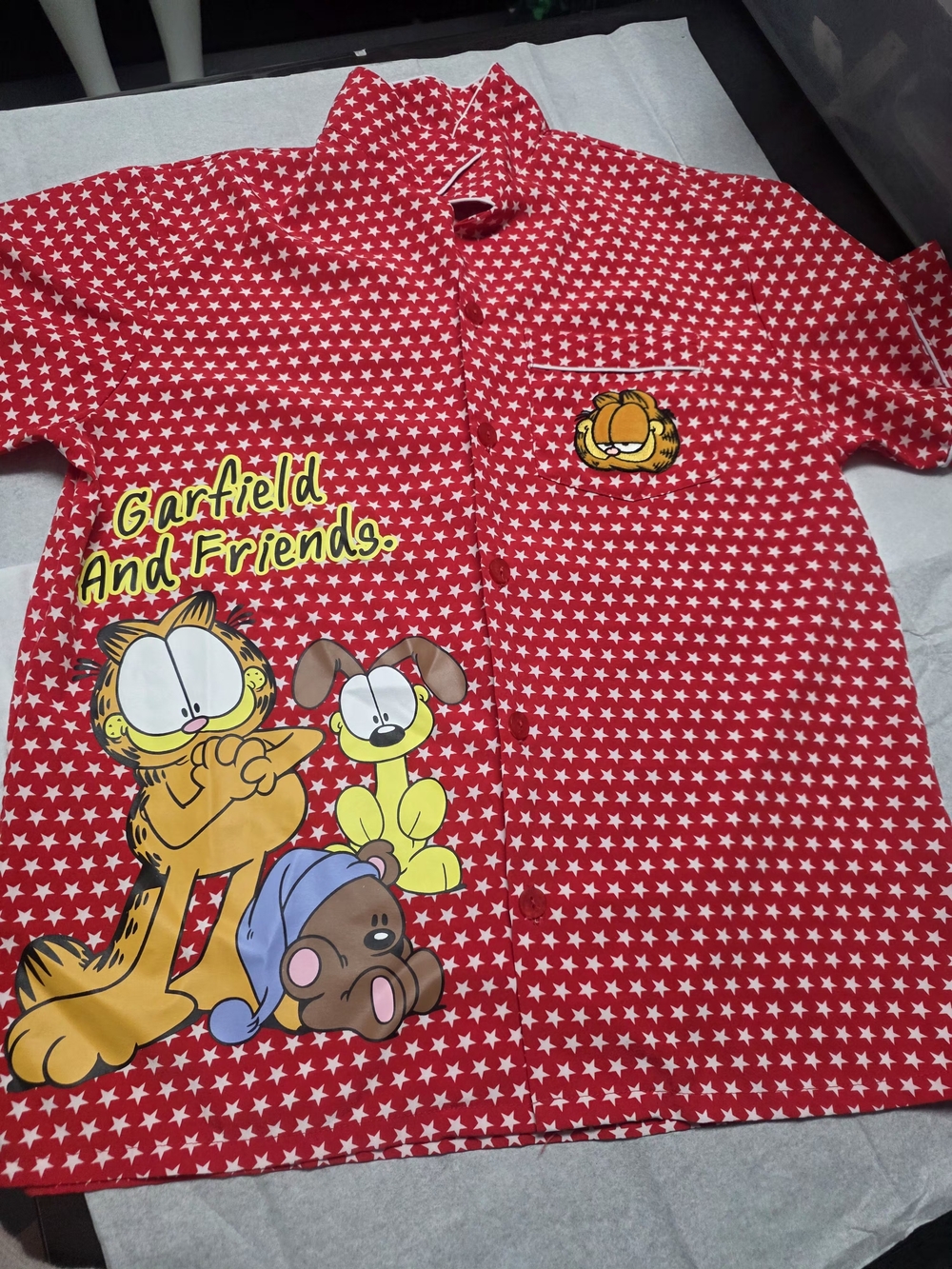 Garfield And Friends Red  Short-Sleeve Shirt